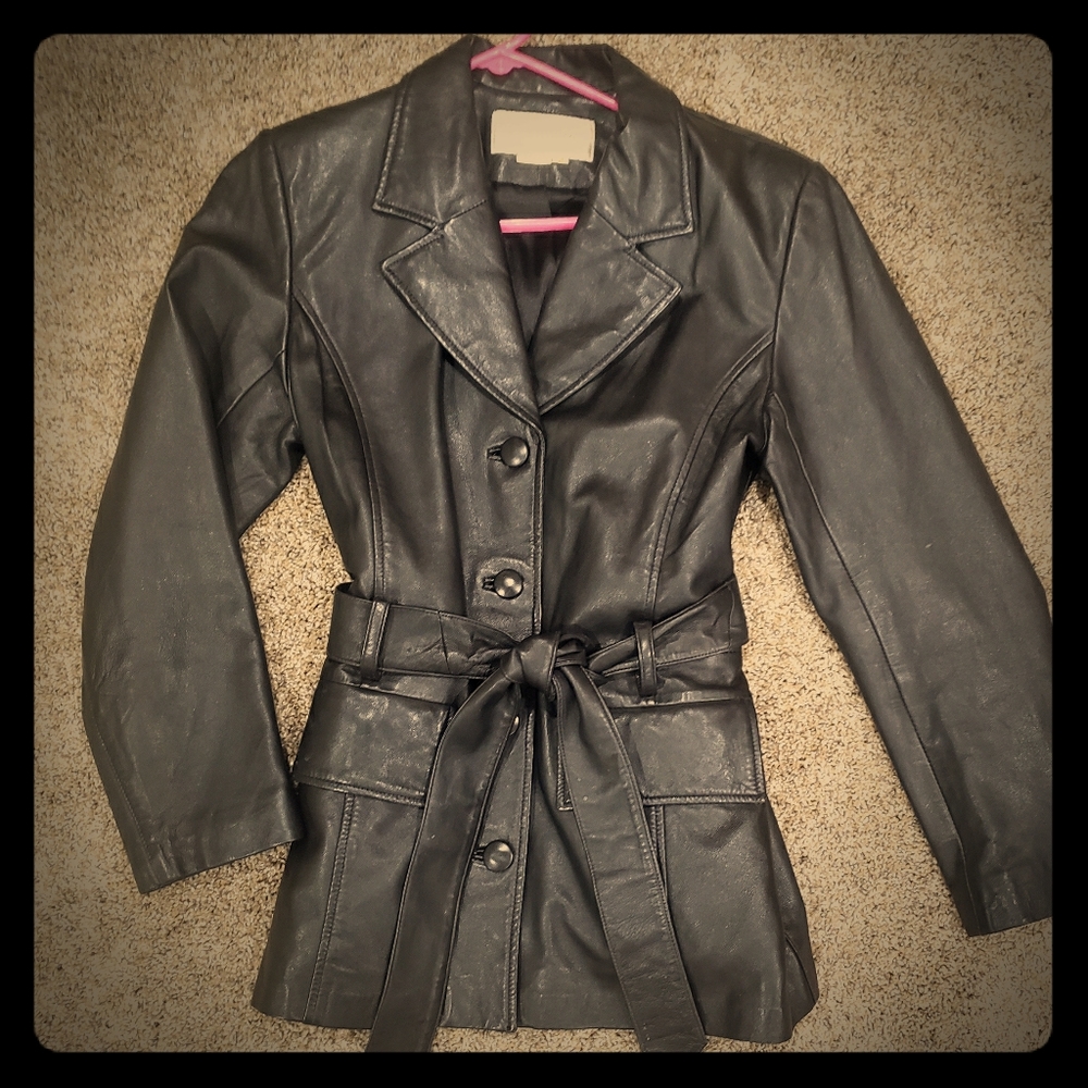Margaret Godfrey leather coat